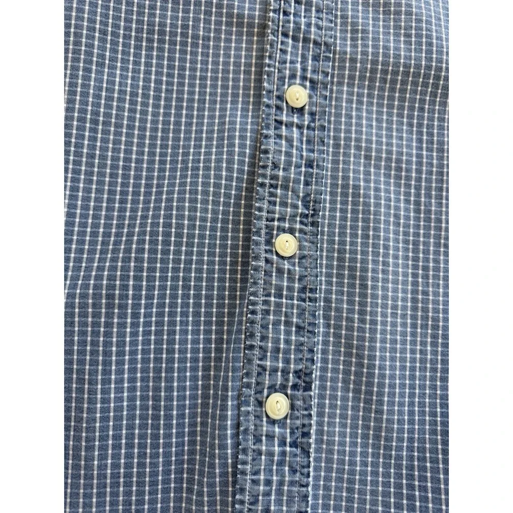 VTG 90s Polo Sport Plaid Checkered Cotton Skater Surfer Button Down Shirt XL